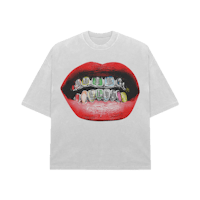 a white t - shirt with teeth on it